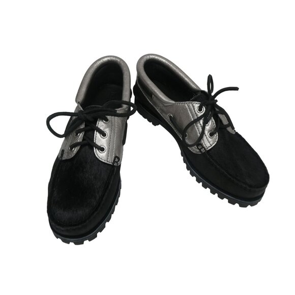 Timberland Heritage Noreen Women's Boat Shoes Size 9, Black/Silver, Brand New Ne